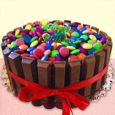 Delightful Kitkat Gems Cake