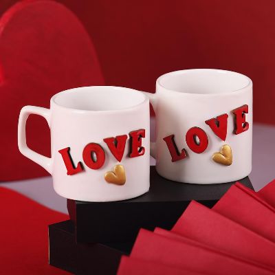 White Love Mugs