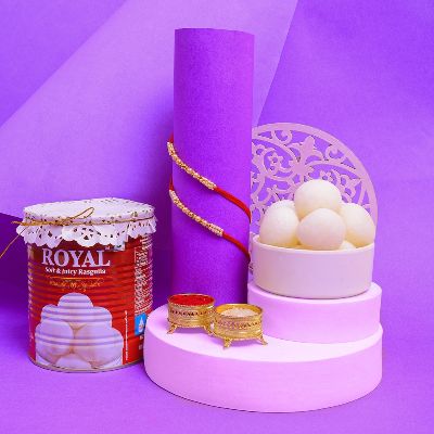 Set Of 2 Pearls Rakhi With Rasgulla