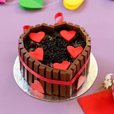 Heart Shaped KitKat Cake