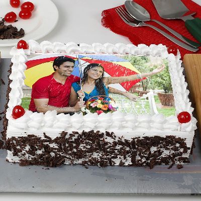 Rectangular Black Forest Photo Cake