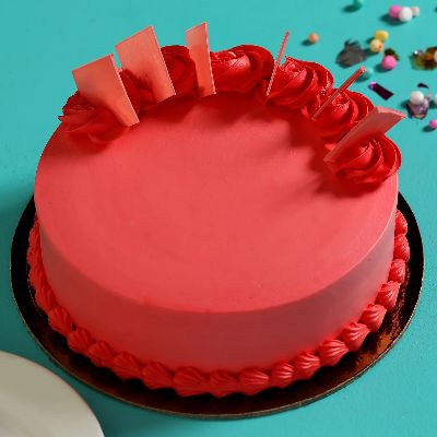 Red Strawberry Sponge Cake