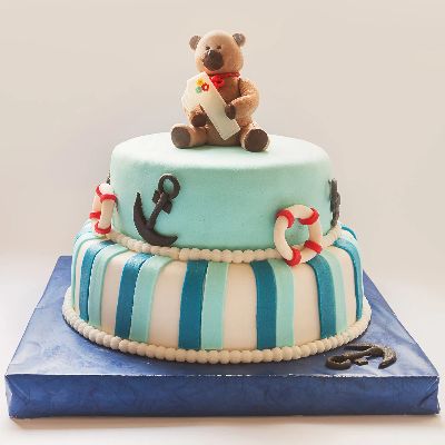 Teddy Bear 2 Tier Truffle Cake