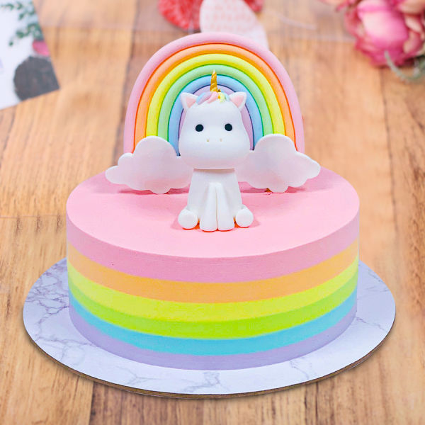  Rainbow Unicorn Cake