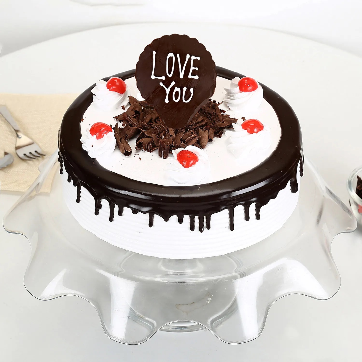  Love You Valentine Black Forest Cake