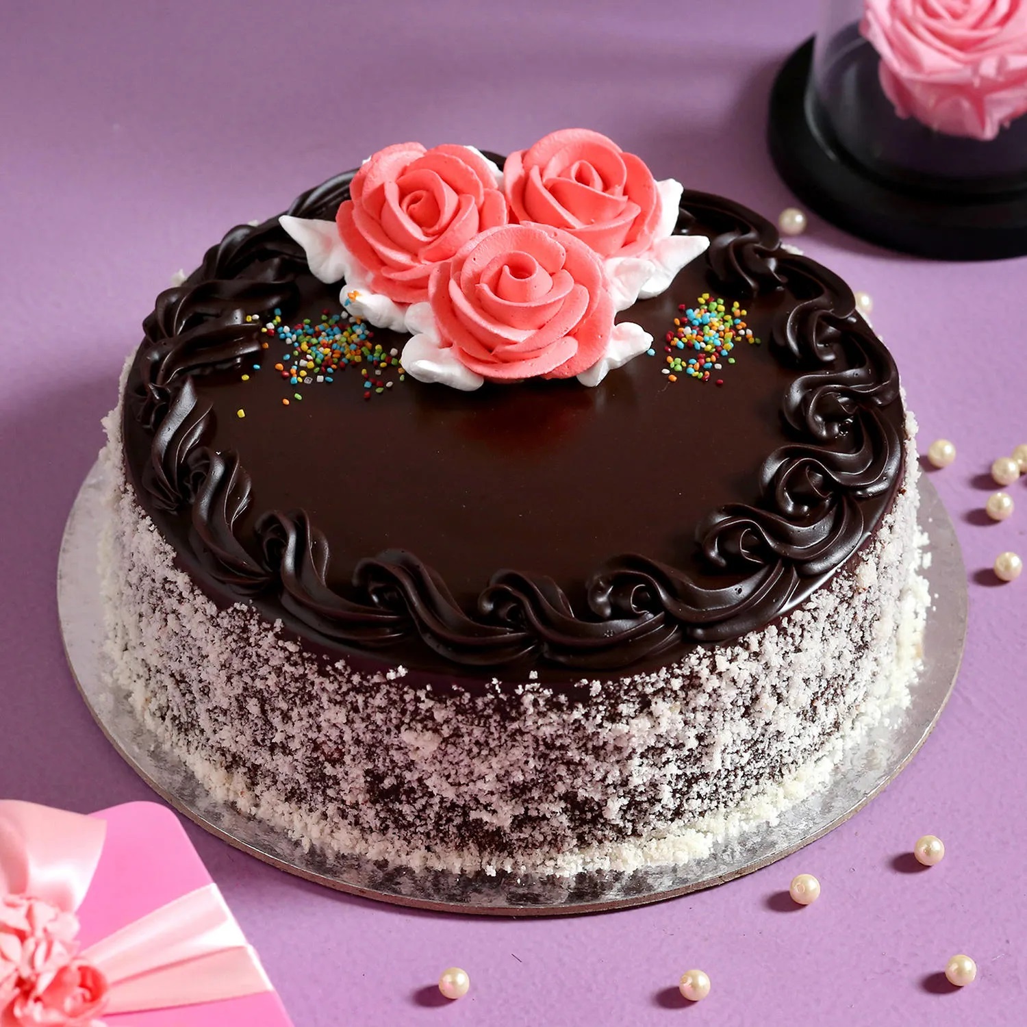  Rosy Chocolate Cream Cake